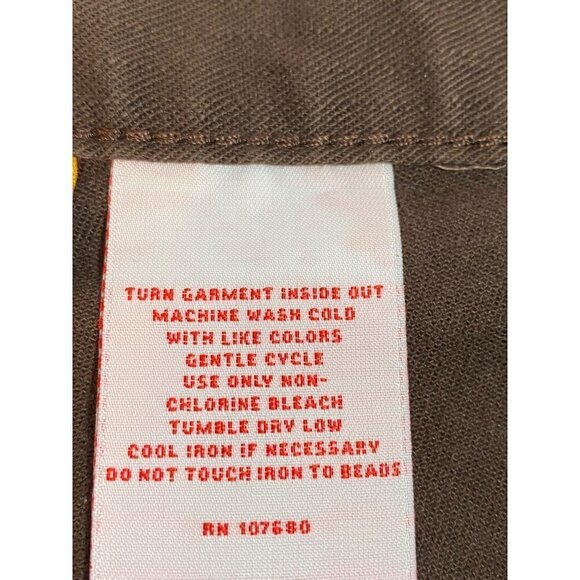 Ruby Rd Brown Capri Pants with Beaded Accents Size 6 - Picture 6 of 9